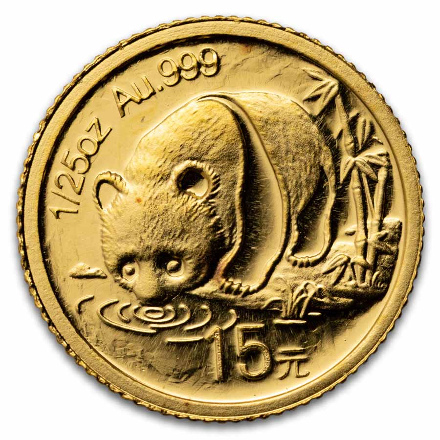2007 China 1/25 oz Gold Panda Proof (25th Anniv, 1987)
