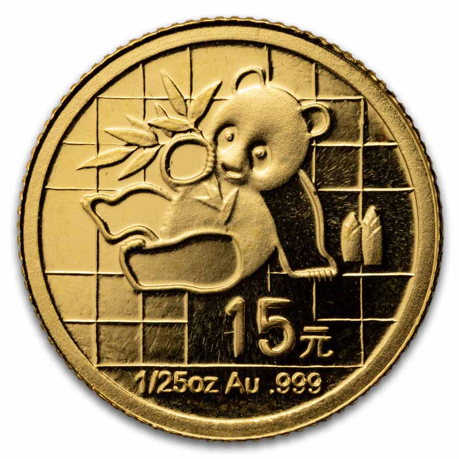 2007 China 1/25 oz Gold Panda Proof (25th Anniv, 1989)
