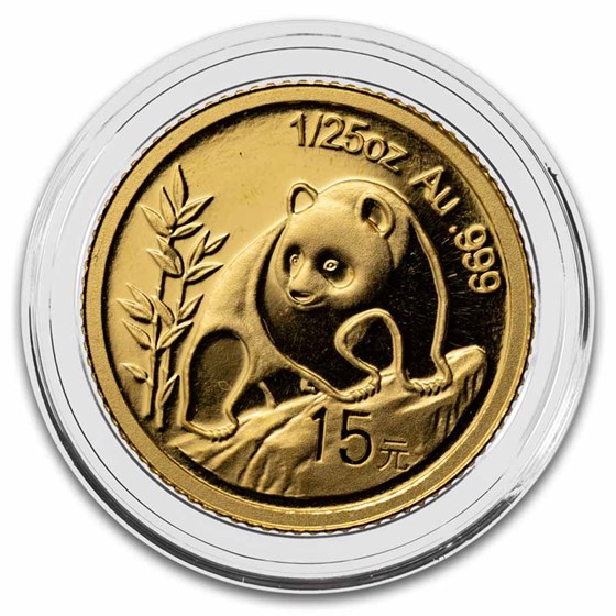 2007 China 1/25 oz Gold Panda Proof (25th Anniv, 1990)