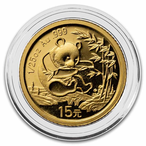 2007 China 1/25 oz Gold Panda Proof (25th Anniv, 1994)
