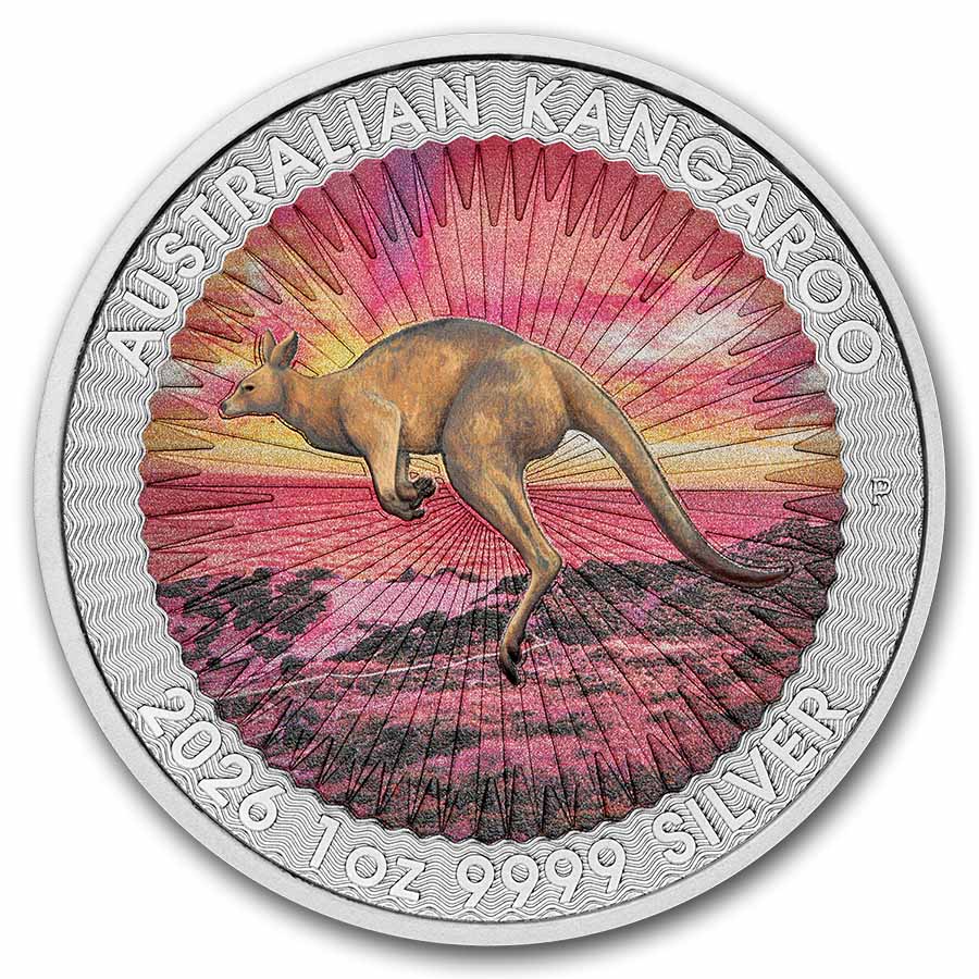 2026 Australia 1 oz Silver Colorized Sundowner Kangaroo in card