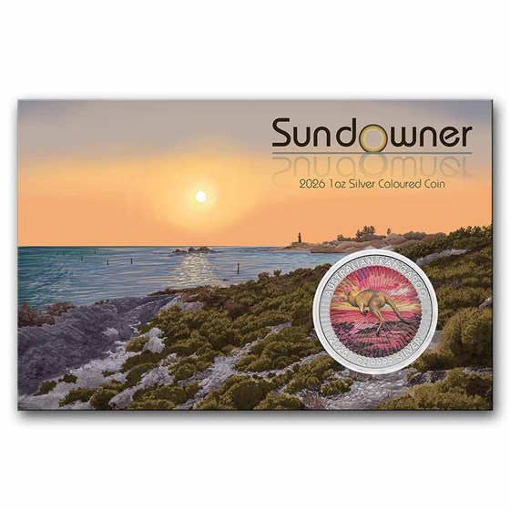 2026 Australia 1 oz Silver Colorized Sundowner Kangaroo in card