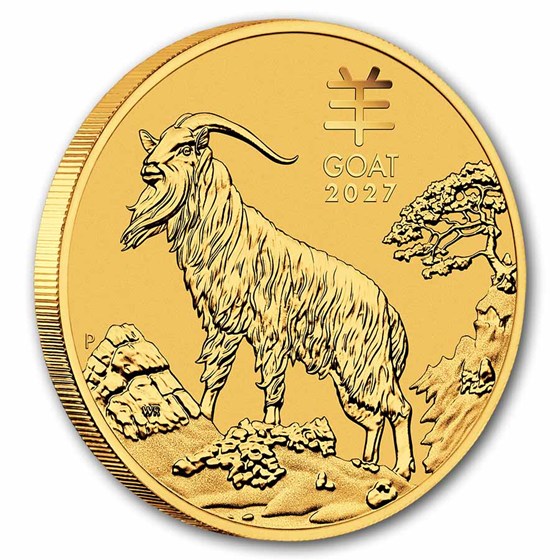 2027 Australia 2 oz Gold Lunar Goat BU (Series III)