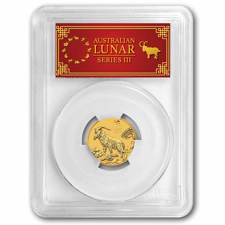 2027 Australia 1/4 oz Gold Lunar Goat MS-70 PCGS (FS, Red Label)