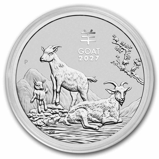 2027 Australia 1 oz Silver Lunar Goat BU (Series III)