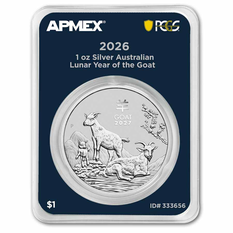 2027 AUS 1 oz Silver Lunar Goat BU SIII (MD® Premier+PCGS)