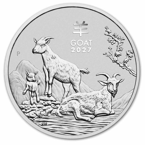 2027 AUS 1 oz Silver Lunar Goat BU SIII (MD® Premier+PCGS)