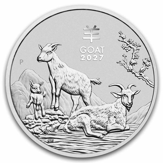 2027 AUS 1 oz Silver Lunar Goat MS-70 PCGS (FDI, Red Label)