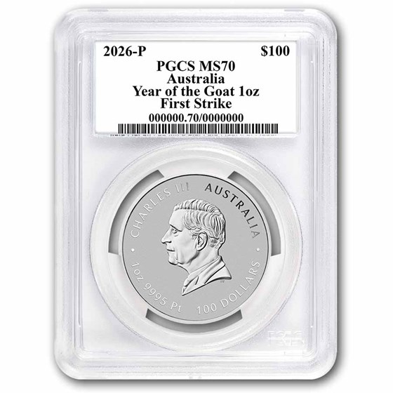 2027 AUS 1 oz Platinum Lunar Goat MS-70 PCGS (FS, Red Label)