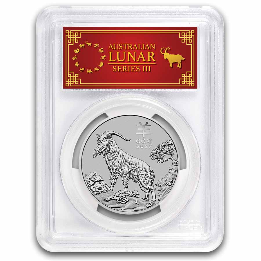 2027 AUS 1 oz Platinum Lunar Goat MS-70 PCGS (FDI, Red Label) 2027 AUS 1 oz Platinum Lunar Goat MS-70 PCGS (FDI, Red Label)