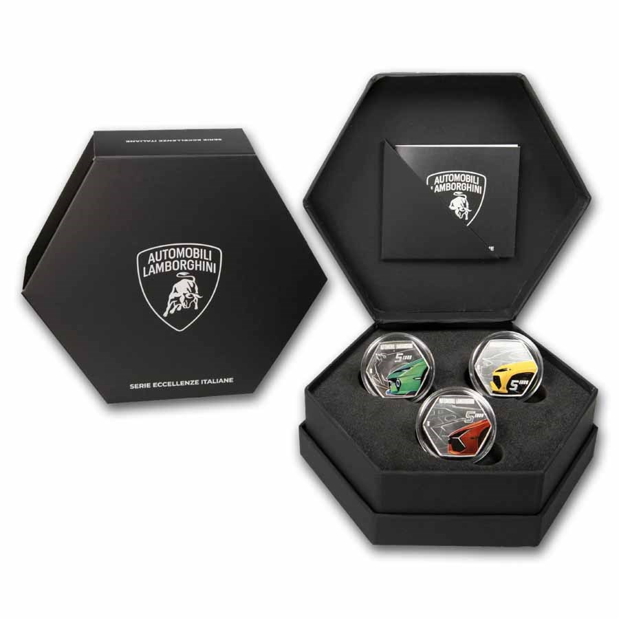 2025 Italy Excellence: Lamborghini 3-Coin .925 Silver Set