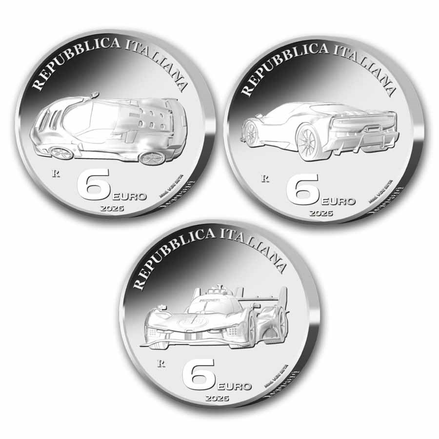 2026 Silver Reverse Proof Excellence: Ferrari 3-Coin Set