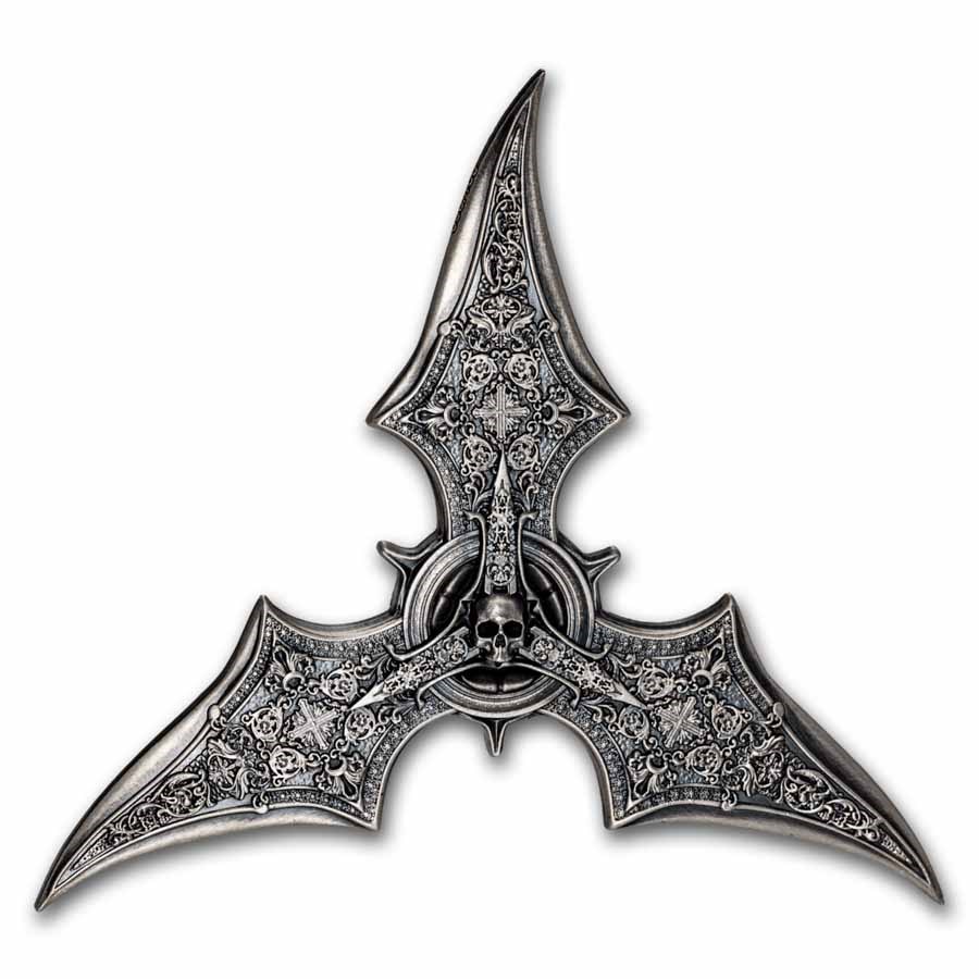 2026 Liberia 2 oz Silver Ninja Shuriken Shaped Coin (Box & COA)