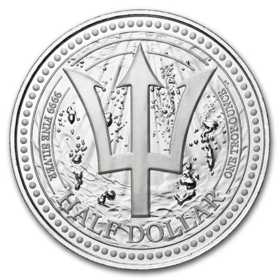 2026 Barbados 1 oz Silver Trident BU