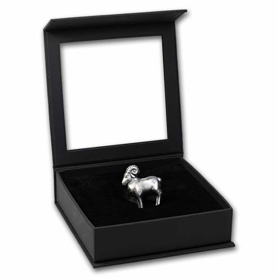 2027 Mongolia 1 oz Silver Antique Lunar Sheep Shaped Coin