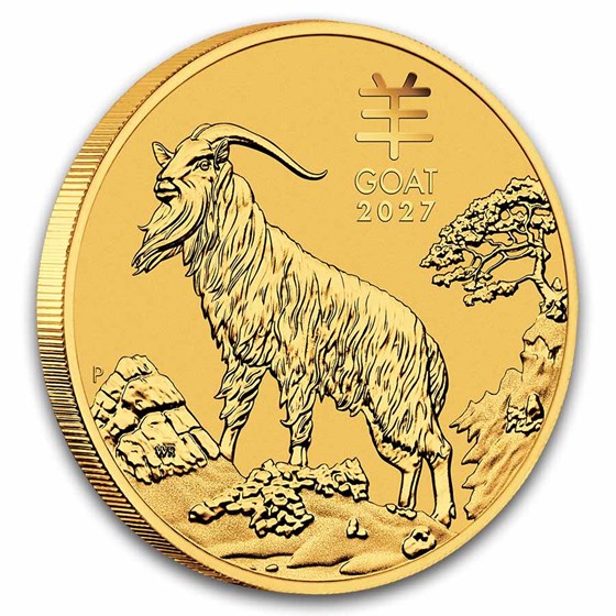 2027 Australia 1 oz Gold Lunar Goat MS-70 PCGS (FS, Red Label)