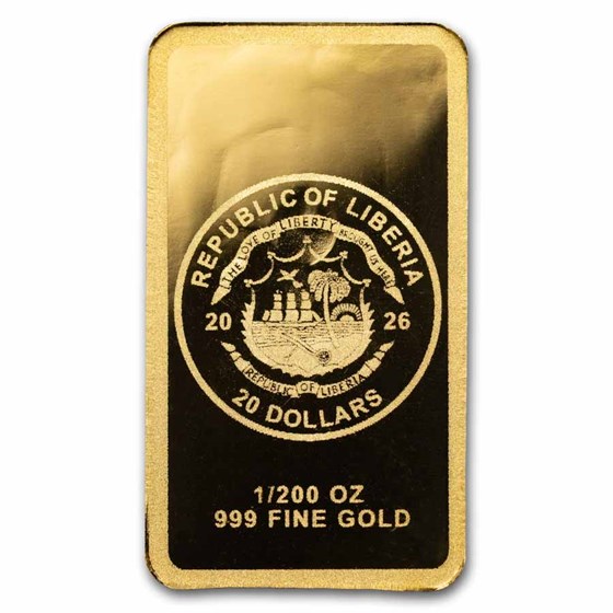 2026 Liberia 1/200 oz Gold Alien Invasion Coin Bar