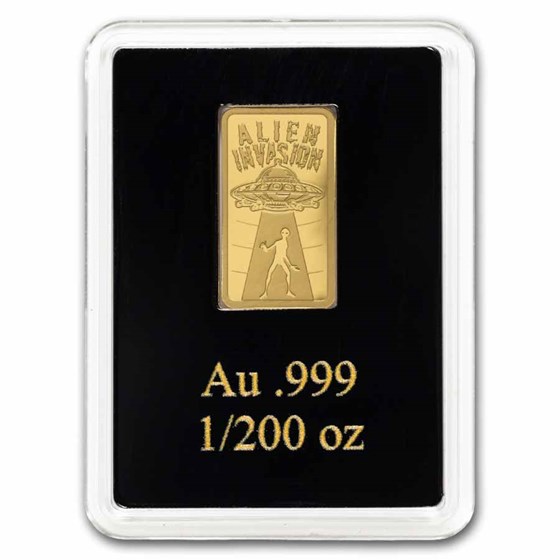 2026 Liberia 1/200 oz Gold Alien Invasion Coin Bar