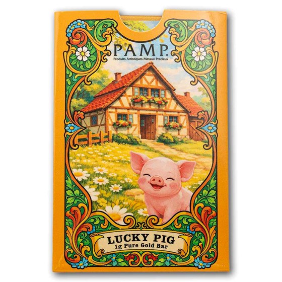 1 gram Gold Bar - PAMP Suisse Lucky Pig (In Assay w/ Sleeve)