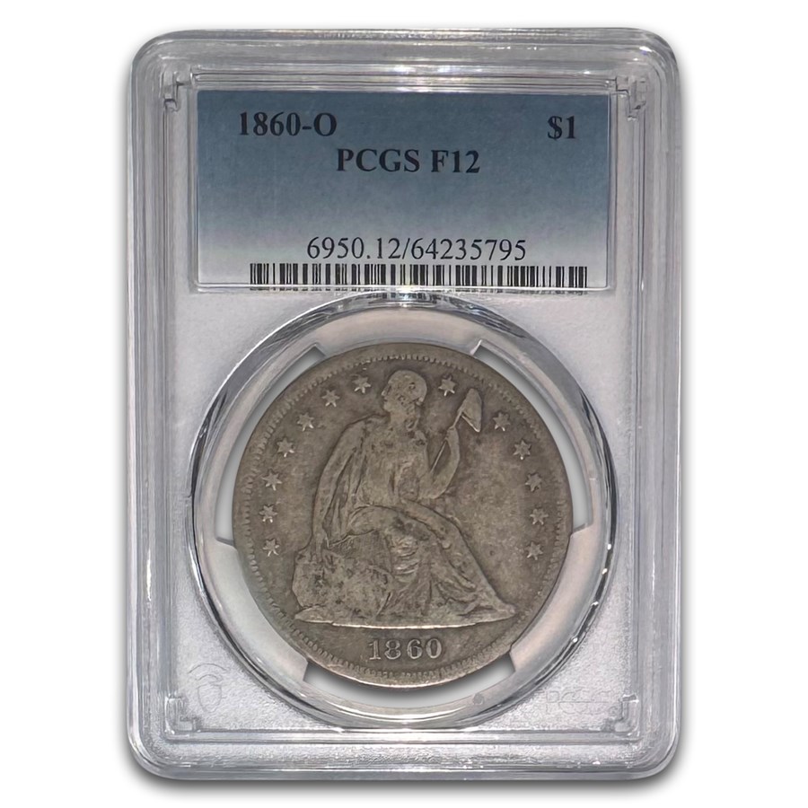 1860-O Liberty Seated Dollar Fine-12 PCGS