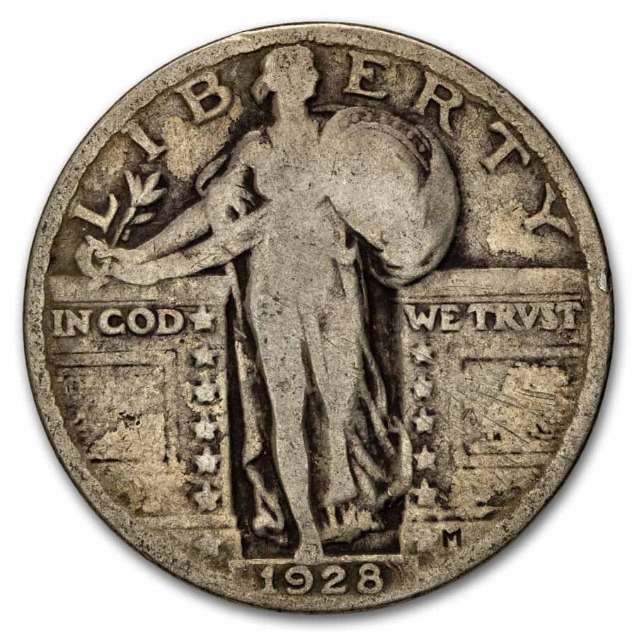 1928 Standing Liberty Quarter 40-Coin Roll Avg Circ