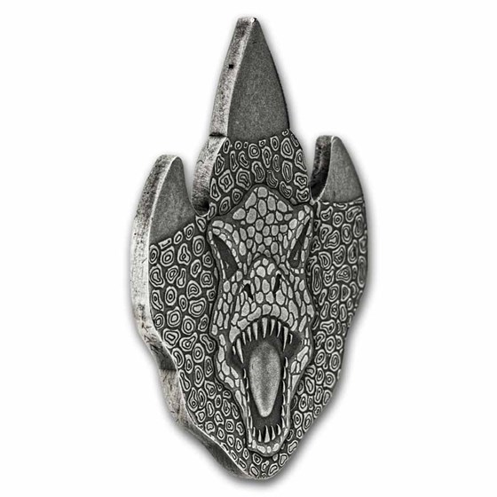 2026 Ghana 1/2 oz Silver Antique T-Rex Footprint Shaped Coin