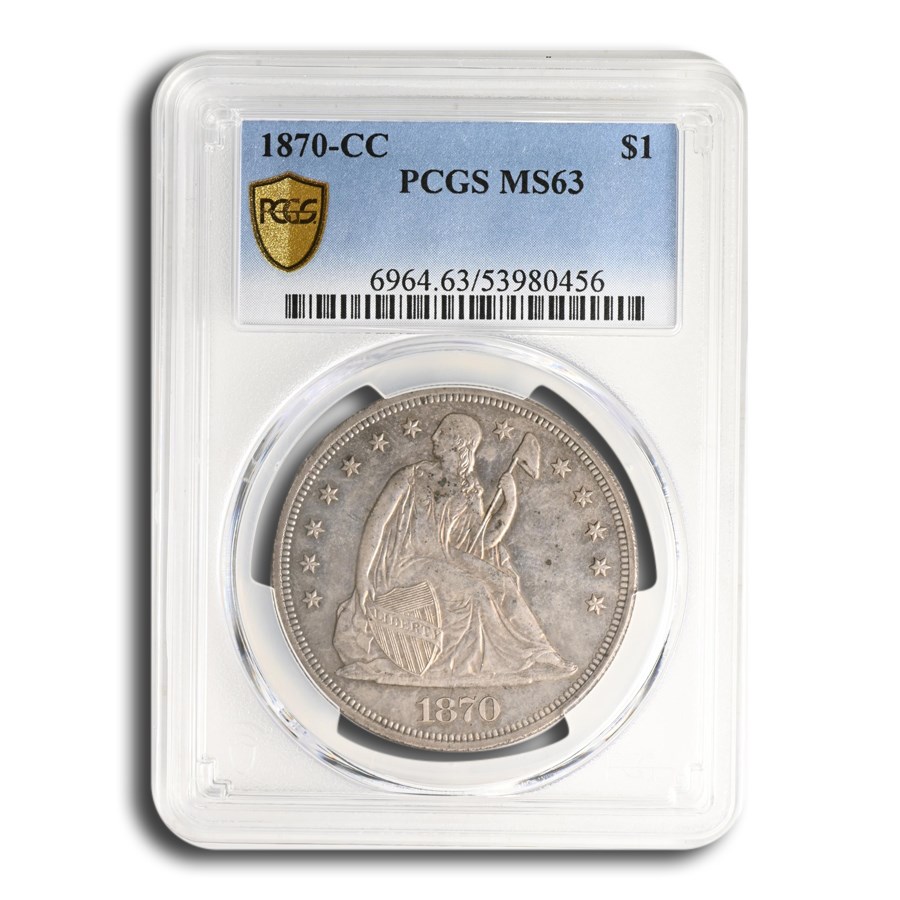 1870-CC Liberty Seated Dollar MS-63 PCGS