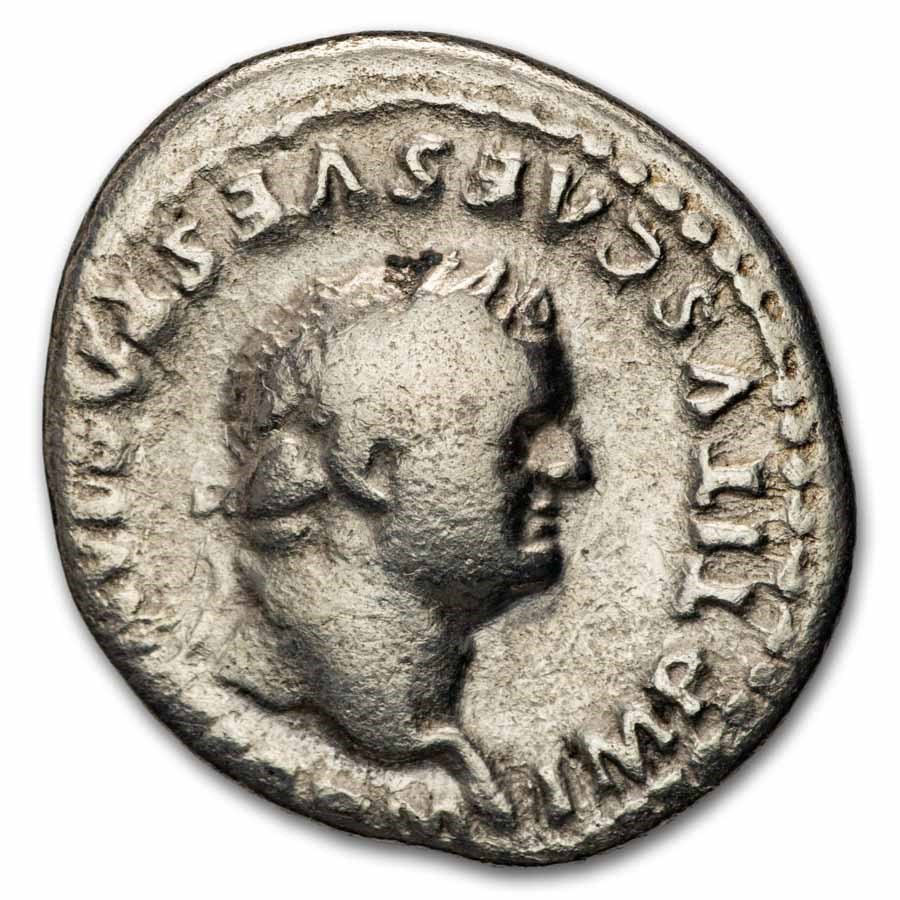 Roman Empire AR Denarius Titus (79-81 AD) Fine (Random)