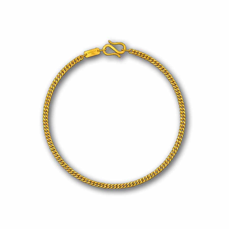 Kuvera 24K 3 mm Curb Chain Bracelet 6.5"