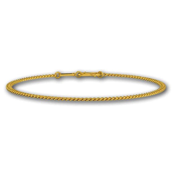 Kuvera 24K 3 mm Curb Chain Bracelet 6.5"