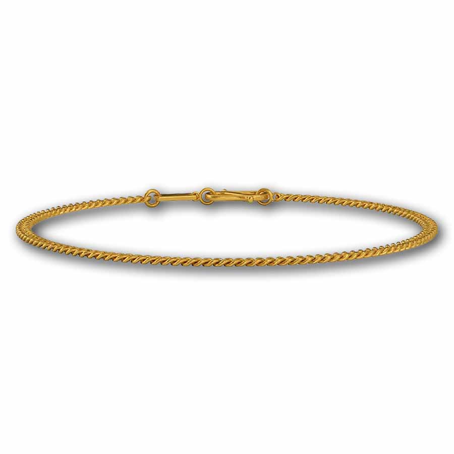 Kuvera 24K 3 mm Curb Chain Bracelet 8.5"