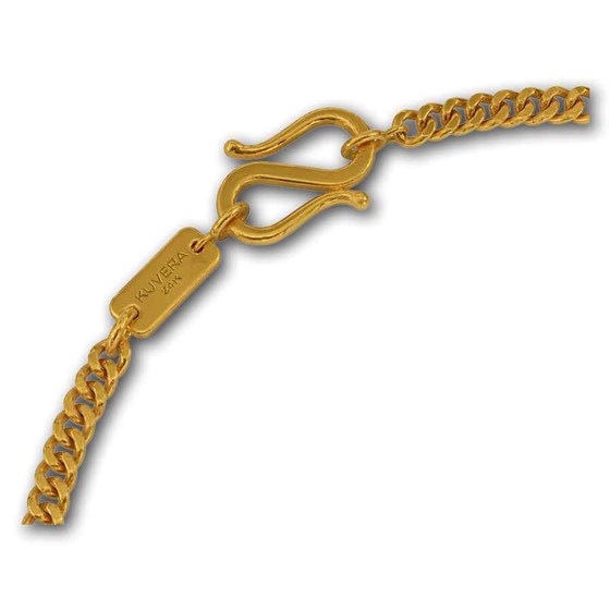 Kuvera 24K 3 mm Curb Chain Bracelet 8.5"