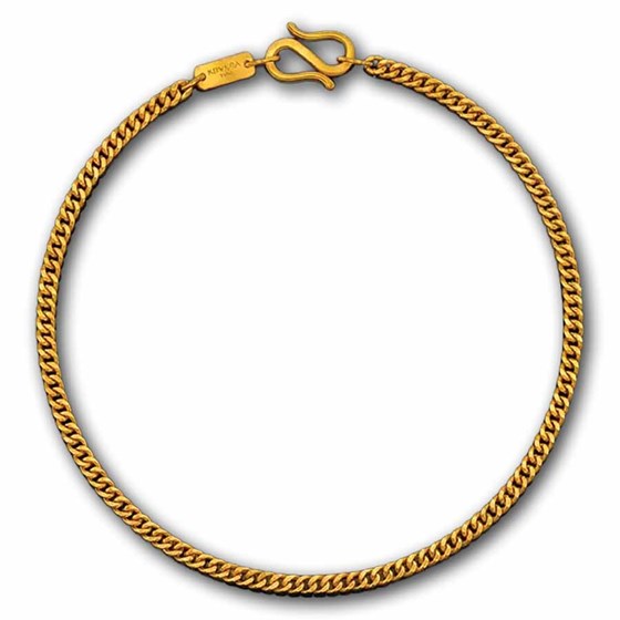 Kuvera 24K 3 mm Curb Chain Bracelet 8.5"