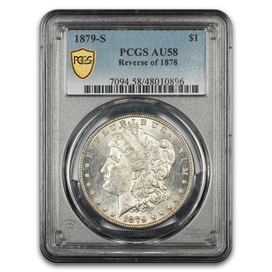 1879-S Morgan Dollar AU-58 PCGS (Reverse Toned)
