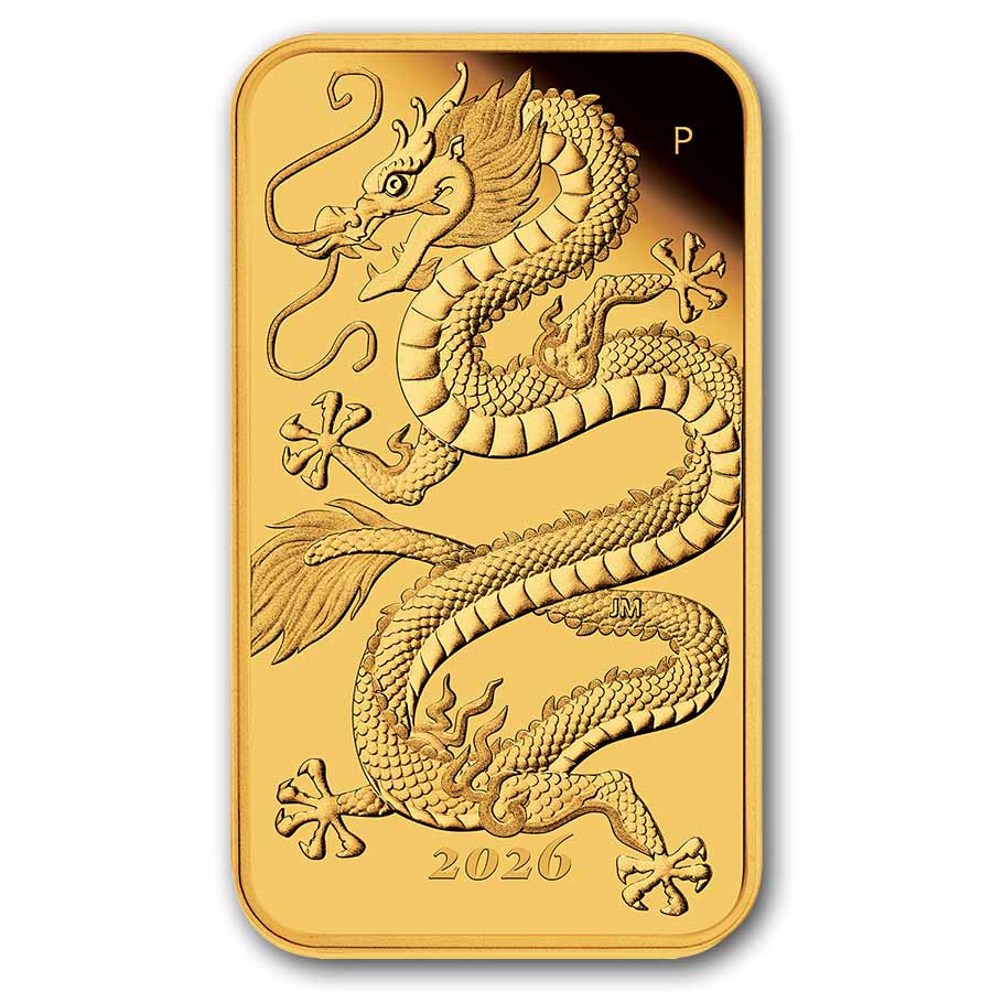 2026 Australia 1 oz Gold Dragon Rectangular Coin PF