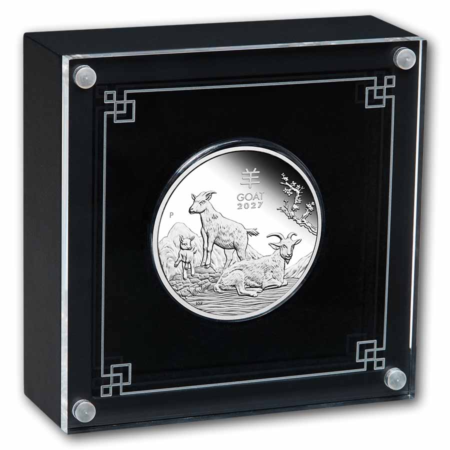 2027 Australia 1 oz Silver Lunar Goat Proof (w/Box & COA)