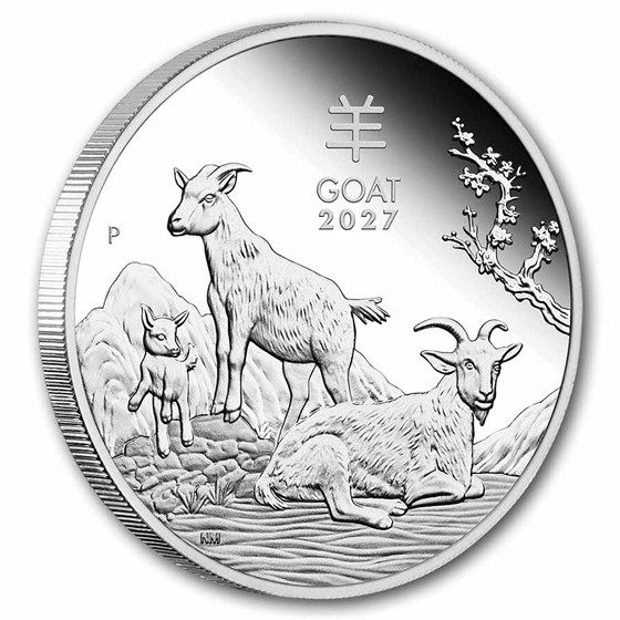 2027 Australia 1 oz Silver Lunar Goat Proof (w/Box &amp; COA)