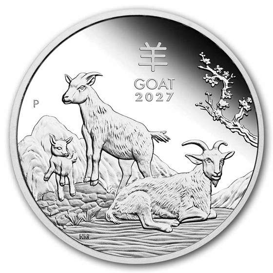2027 Australia 3-Coin Silver Lunar Goat Proof Set (w/Box &amp; COA)