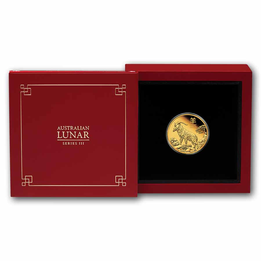 2027 Australia 1/4 oz Gold Lunar Goat Proof (w/Box & COA)