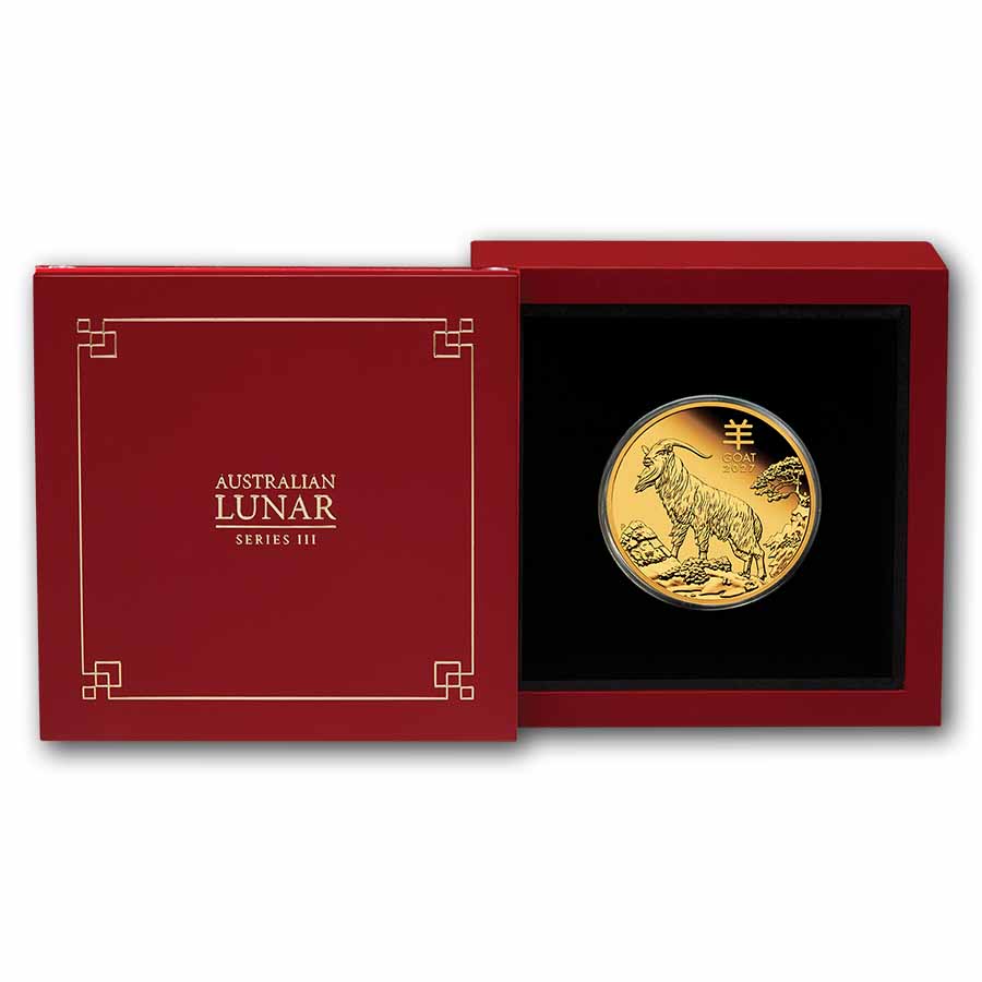 2027 Australia 1 oz Gold Lunar Goat Proof (w/Box & COA)