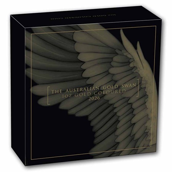 2026 AUS 1 oz Gold 10th Anniversary Colorized Swan (Box, COA)