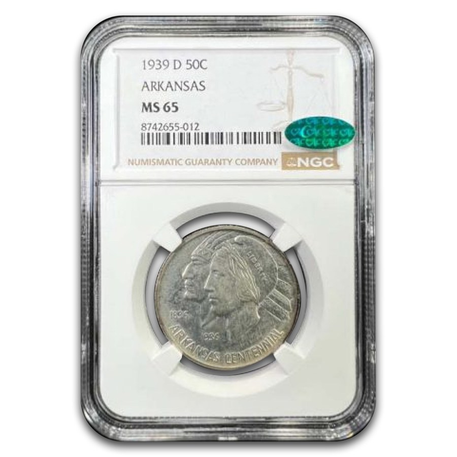 1939-D Arkansas Centennial Commemorative Half Dollar MS-65 NGC CA