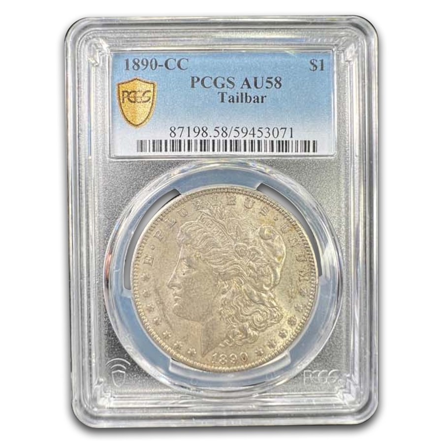 1890-CC Morgan Dollar AU-58 PCGS (Tailbar)