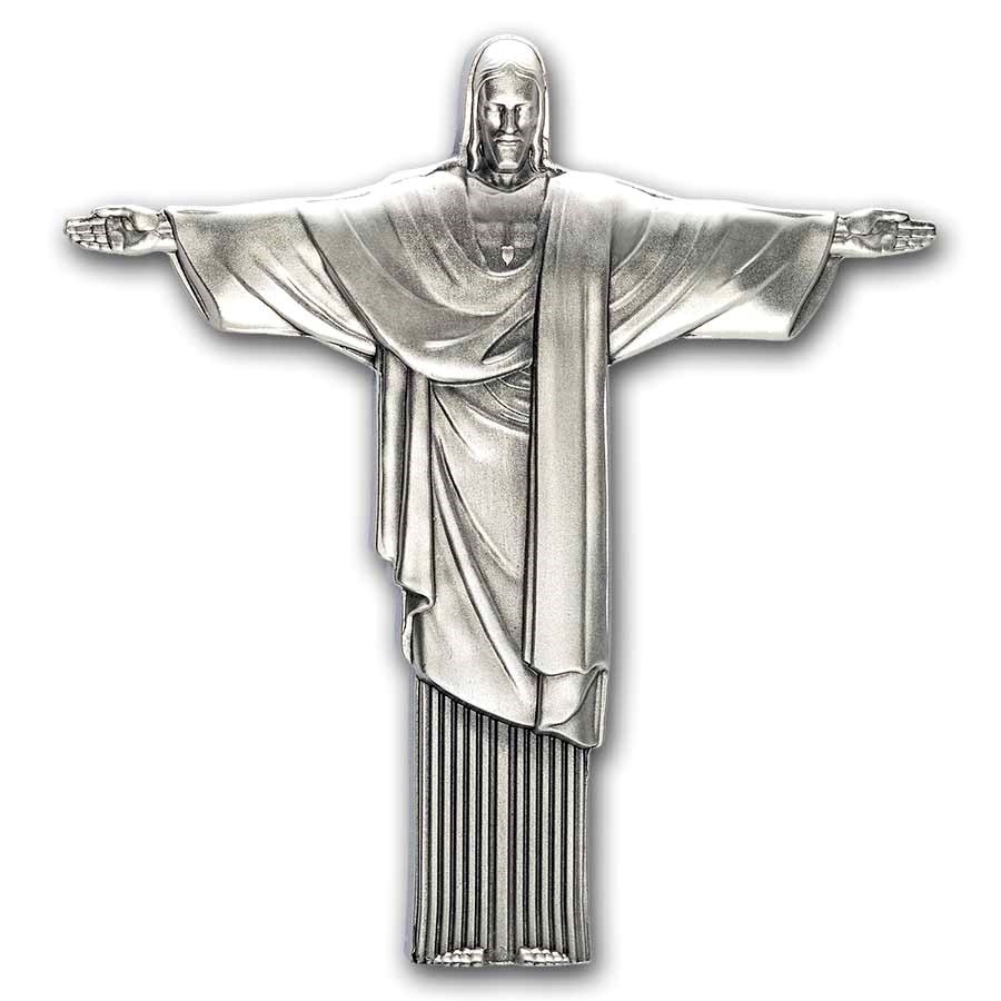 2026 Cameroon 2 oz Silver Christ the Redeemer 3D Shaped Coin
