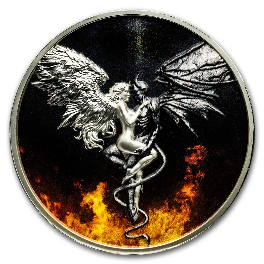 2026 Liberia 2 oz Silver Good & Evil: Angel & Devil (Box & COA) 2026 Liberia 2 oz Silver Good & Evil: Angel & Devil (Box & COA)