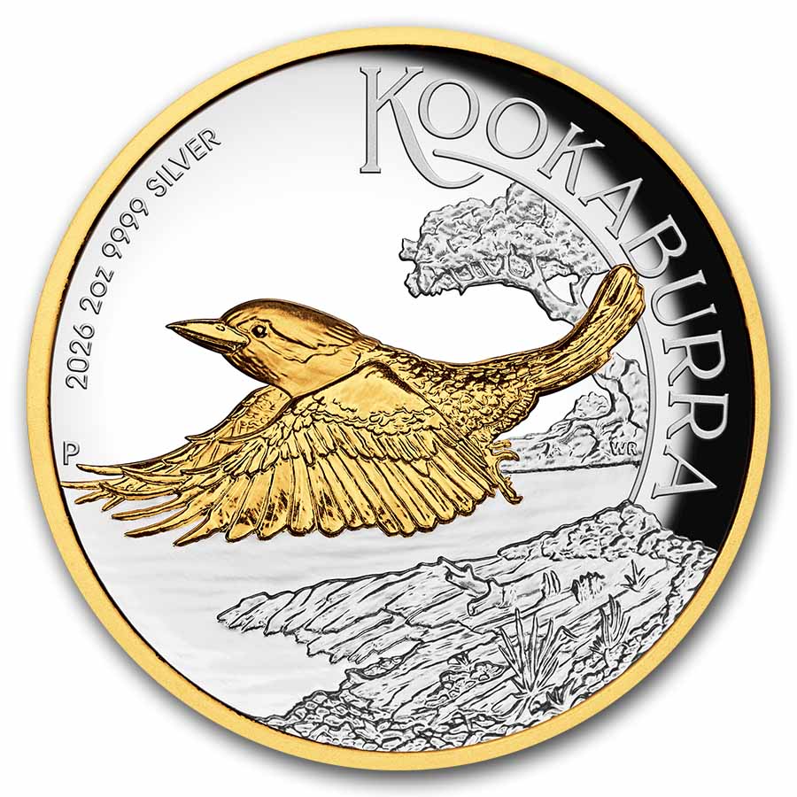 2026 AUS 2 oz Silver Gilded Australian Kookaburra Proof (HR)