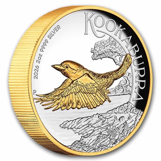 2026 AUS 2 oz Silver Gilded Australian Kookaburra Proof (HR)