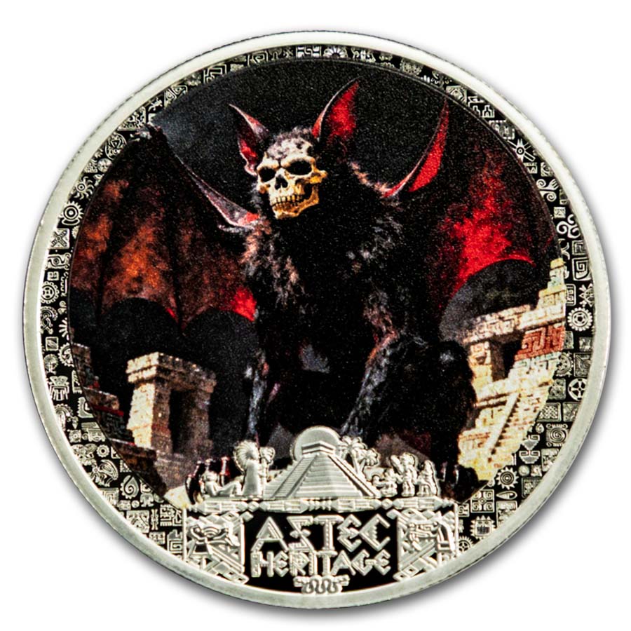2026 Liberia 1/2 oz Silver Aztec Heritage: Camazotz (Blister Pkg)