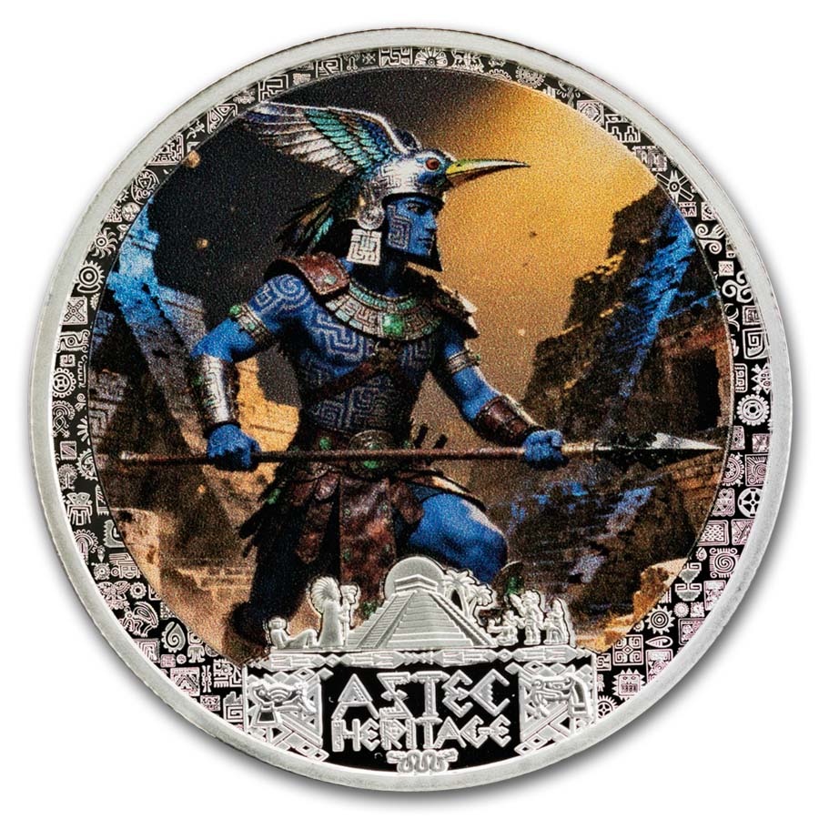 2026 Liberia 1/2 oz Silver Aztec Heritage: Huitzilopochtli