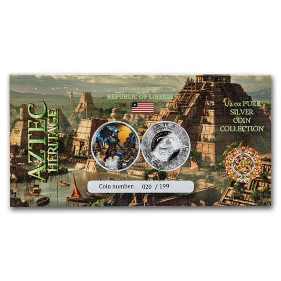 2026 Liberia 1/2 oz Silver Aztec Heritage: Huitzilopochtli